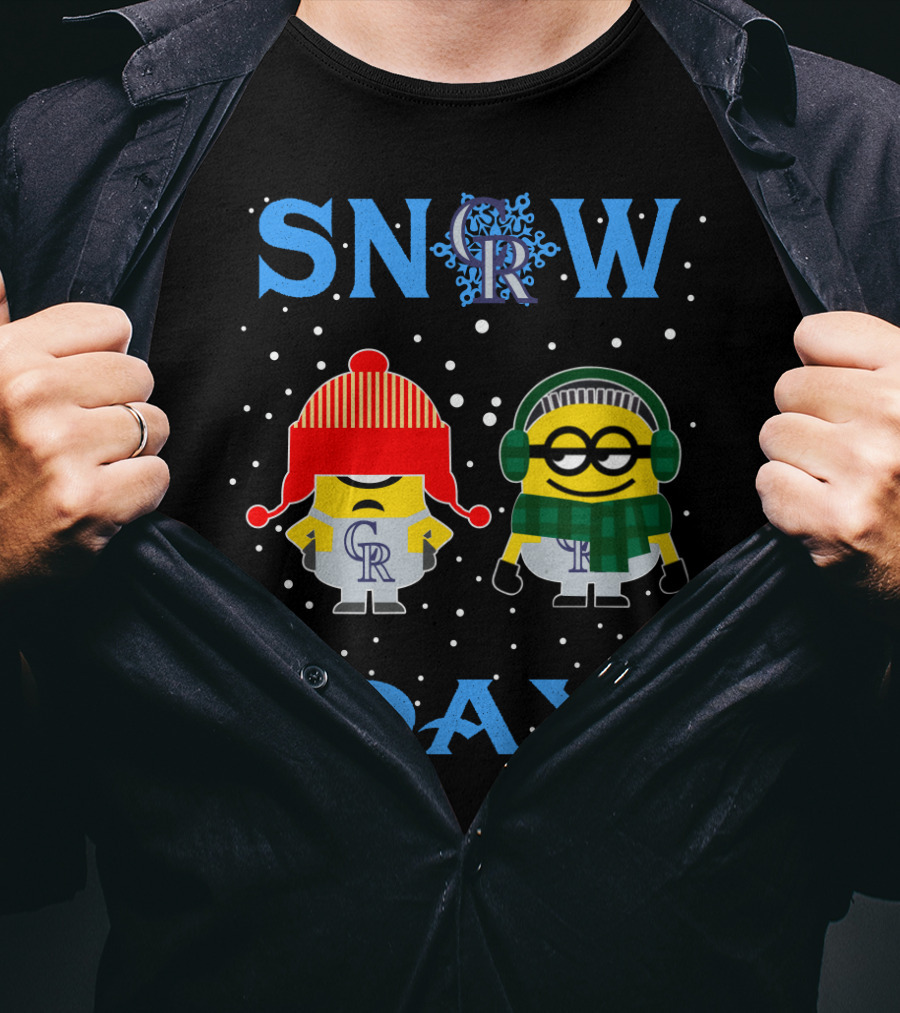 Colorado Rockies Minions Snow Day Fun T-Shirt
