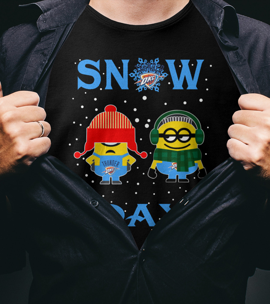 Snow Day Oklahoma City Thunder Minion Collaboration T-Shirt