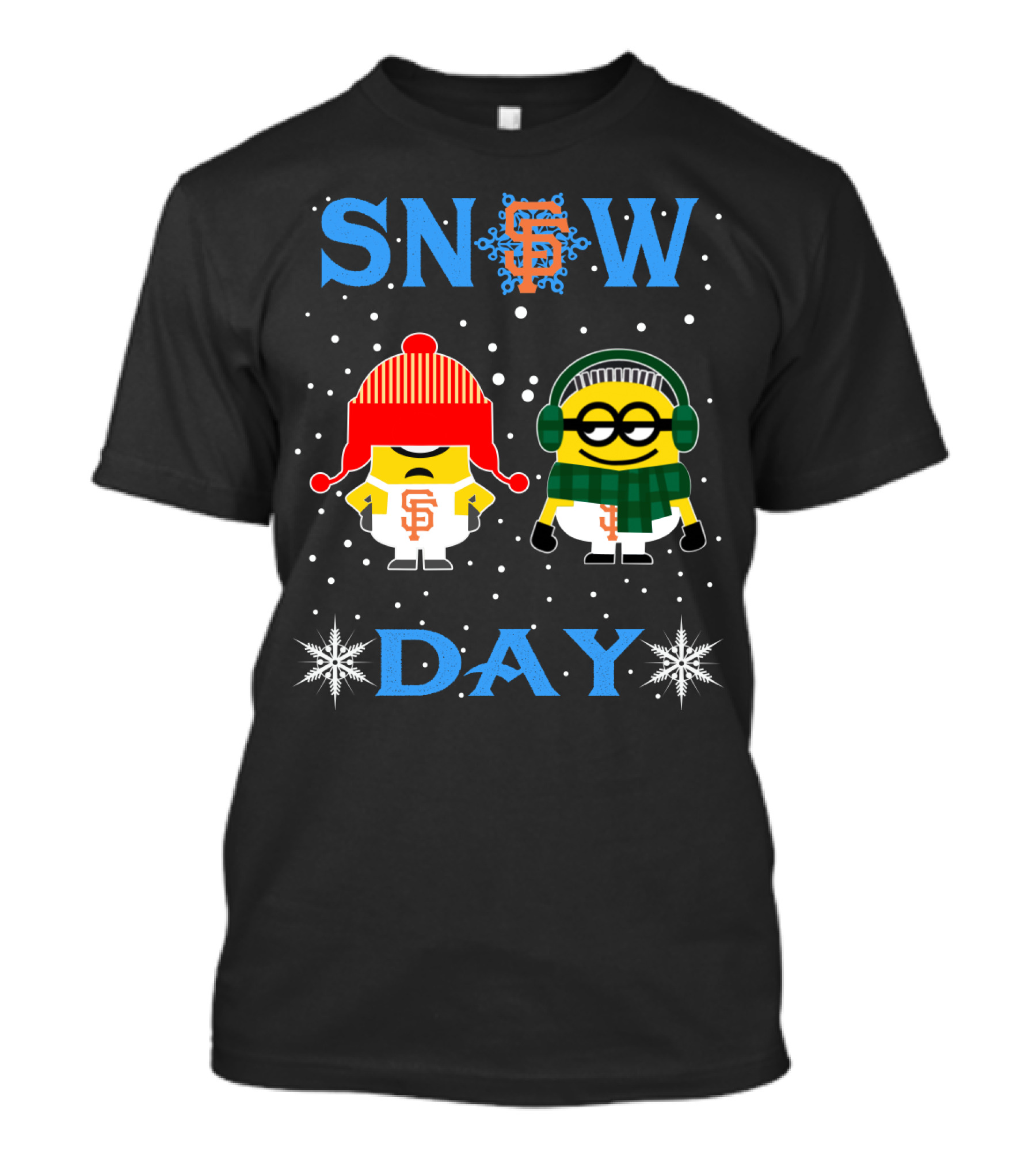 San Francisco Giants Minions Snow Day Winter Fun T-Shirt