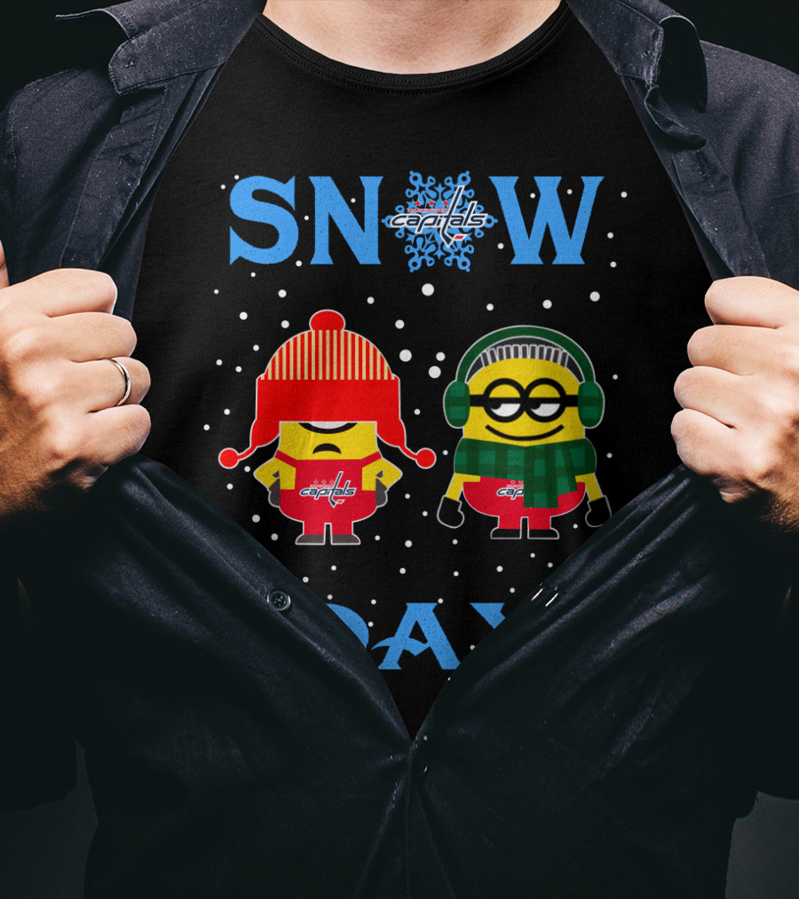 Washington Capitals Winter Minions Snow Day Fun T-Shirt