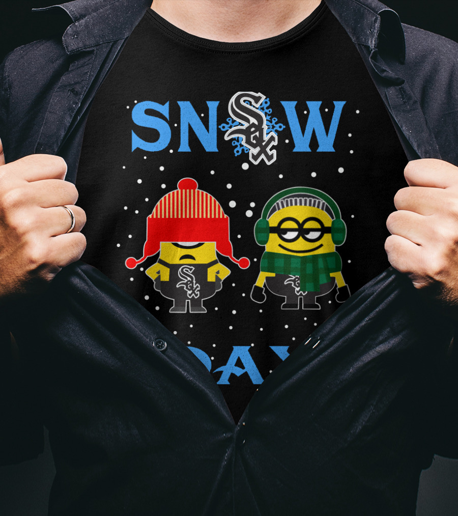 Chicago White Sox Minions Snow Day Baseball Fun T-Shirt