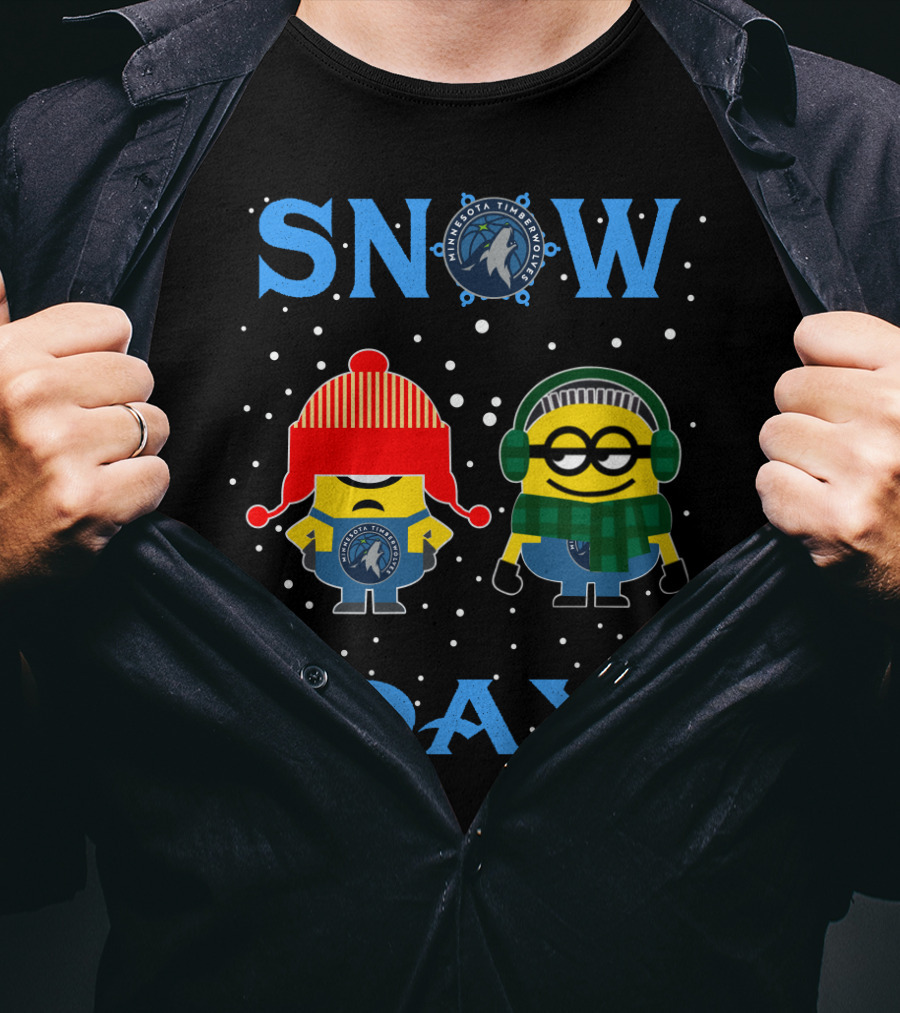 Snow Day Minnesota Timberwolves Minions Winter Fun T-Shirt