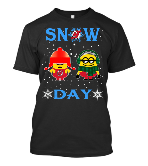 New Jersey Devils Snow Day With Minions Winter T-Shirt