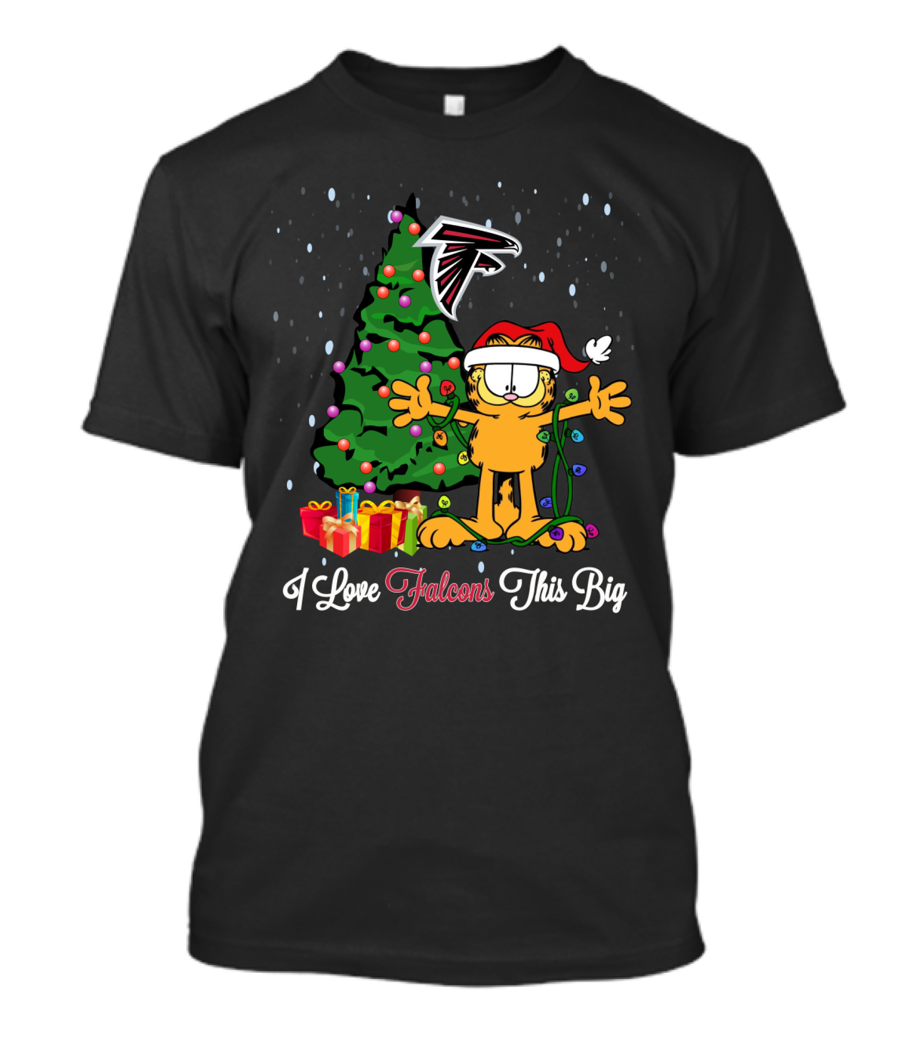 I Love Falcons This Big Garfield Christmas Atlanta Holiday T-Shirt