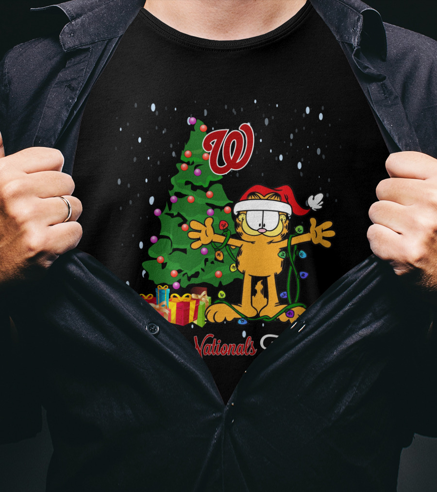 I Love Nationals This Big Garfield Christmas Tree Washington T-Shirt