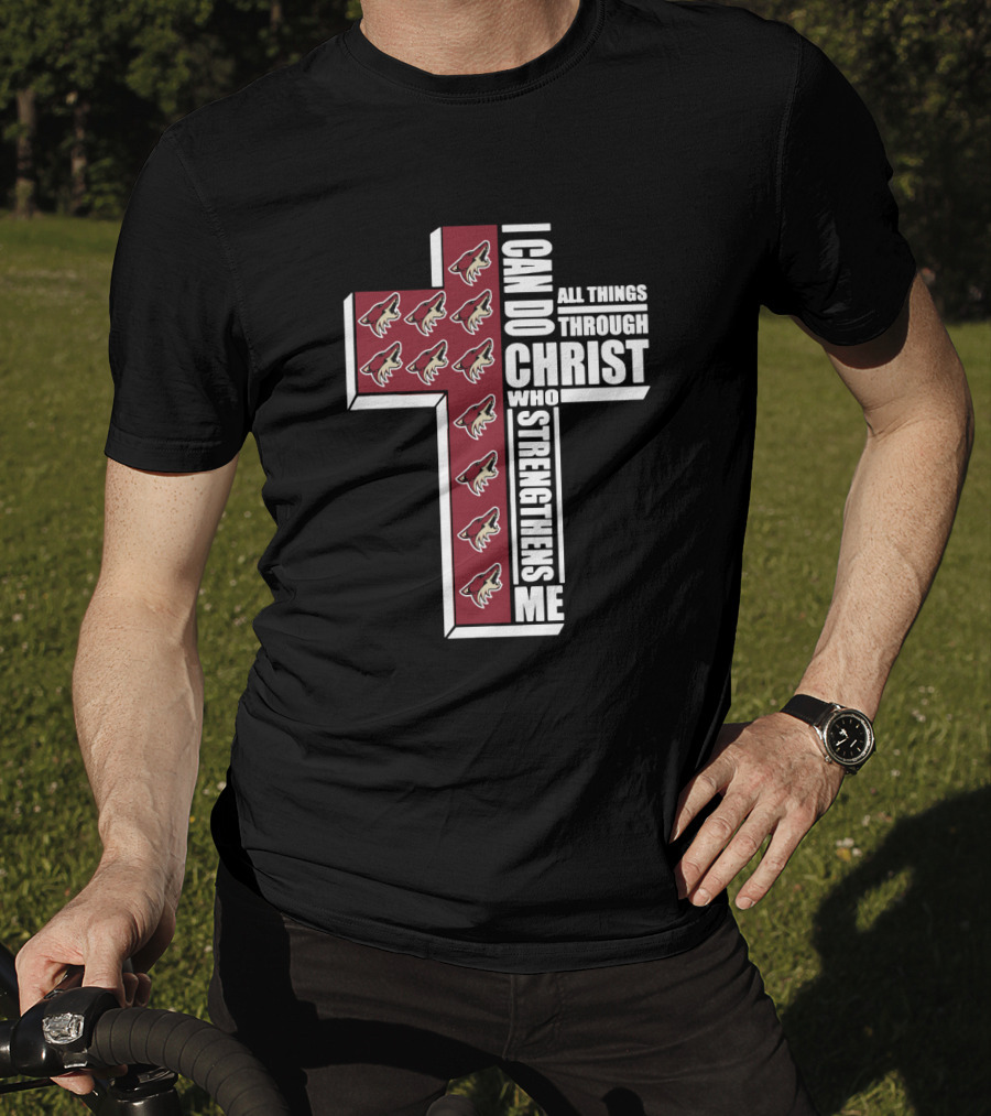 I Can Do All Things Through Christ Who Strengthens Me Coyotes Cross Logos T-Shirt
