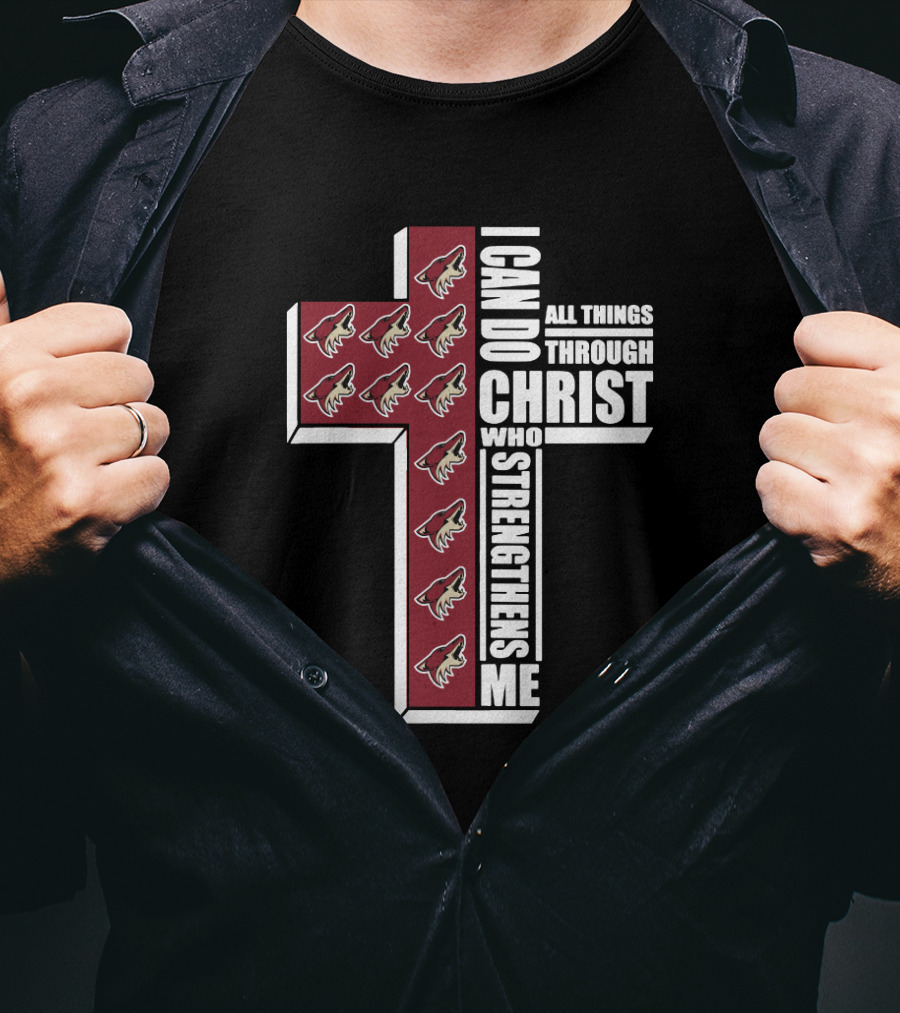 I Can Do All Things Through Christ Who Strengthens Me Coyotes Cross Logos T-Shirt