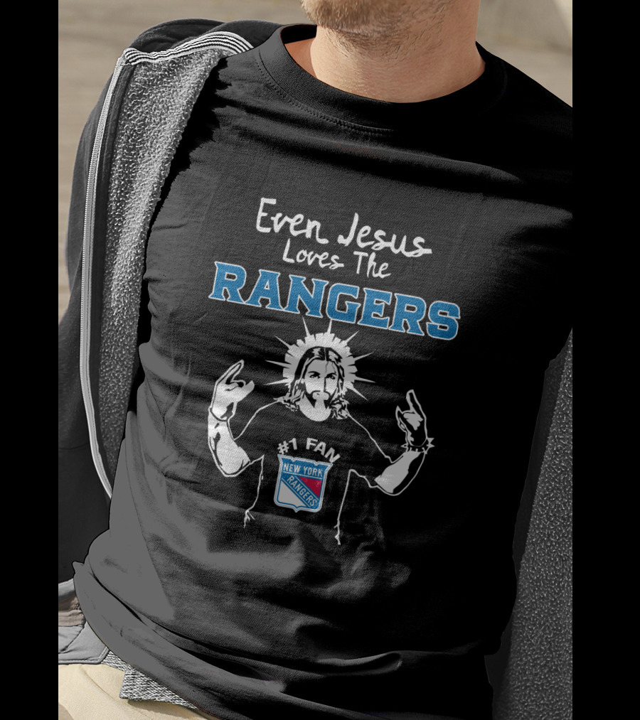 Even Jesus Loves The New York Rangers #1 Fan T-Shirt