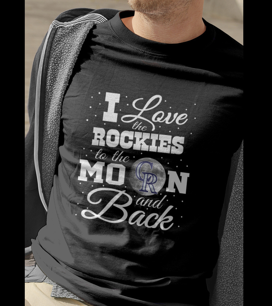 I Love The Colorado Rockies CR Logo To The Moon And Back T-Shirt