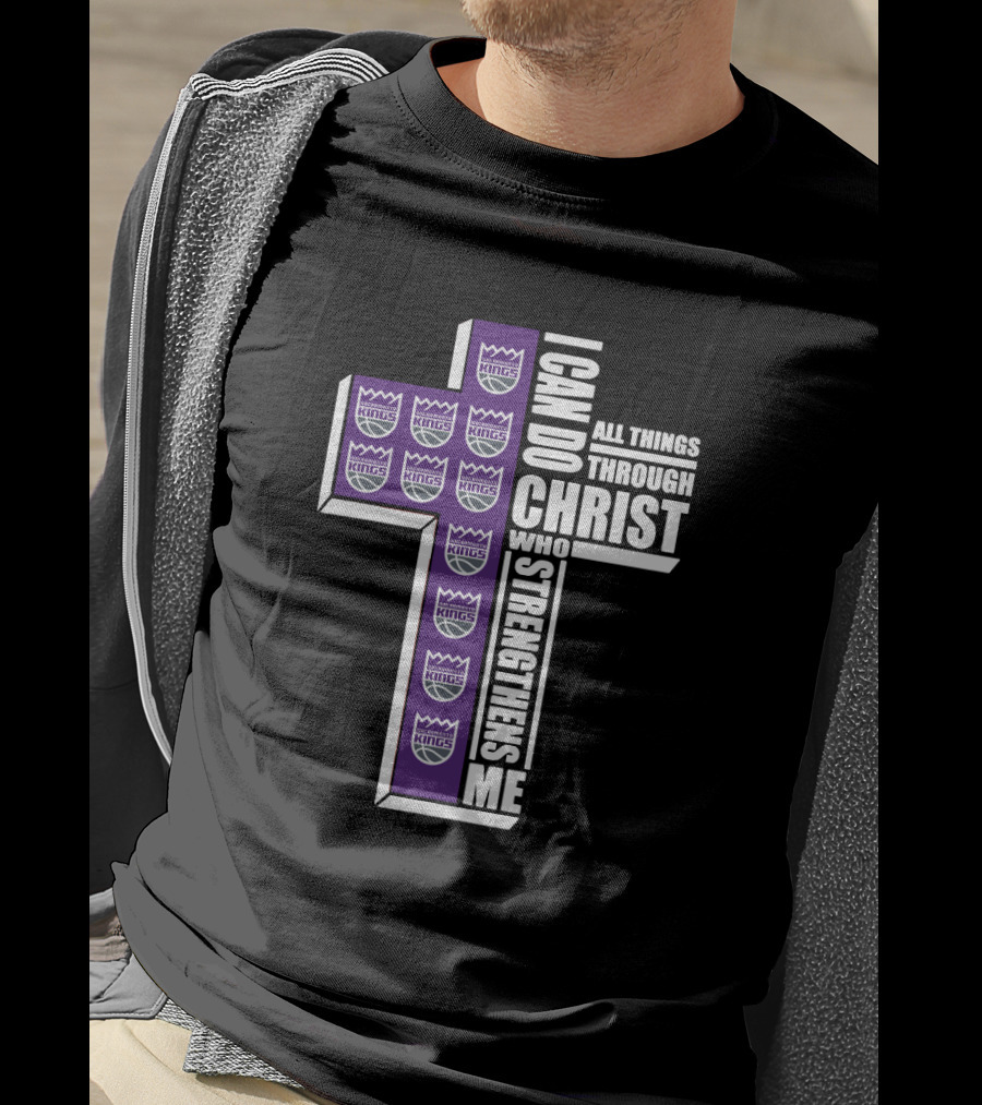 I Can Do All Things Through Christ Kings Basketball Cross T-Shirt
