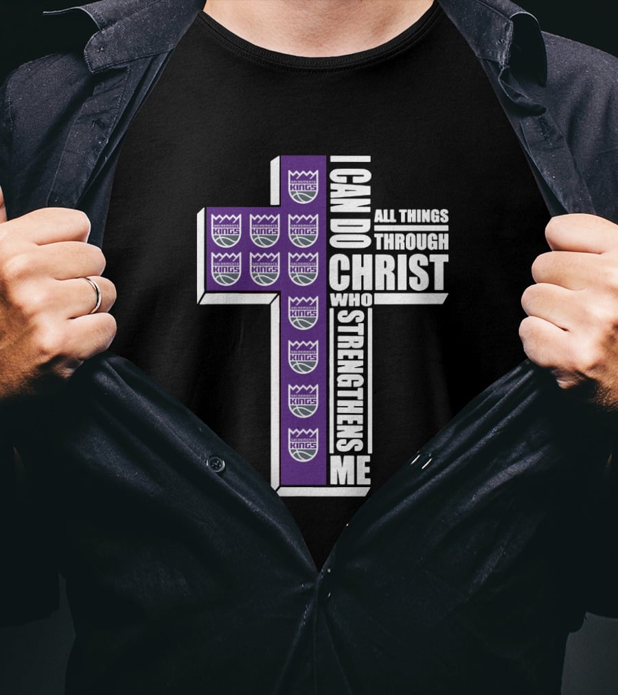 I Can Do All Things Through Christ Kings Basketball Cross T-Shirt