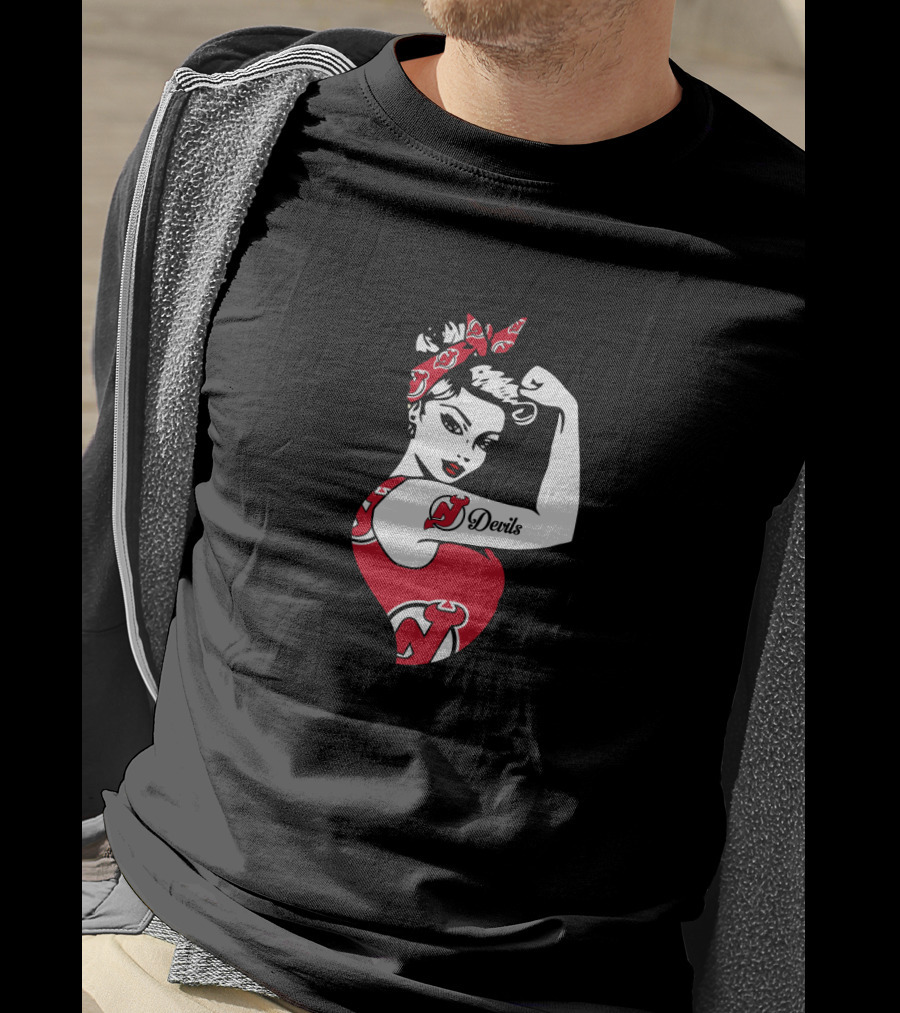 New Jersey Devils Unbreakable Strong Girl Devils Tattoo Iconic T-Shirt