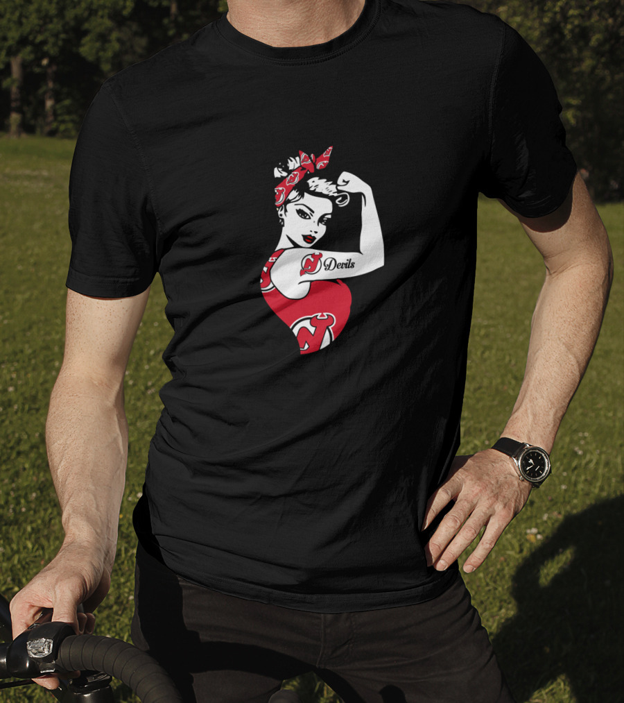 New Jersey Devils Unbreakable Strong Girl Devils Tattoo Iconic T-Shirt