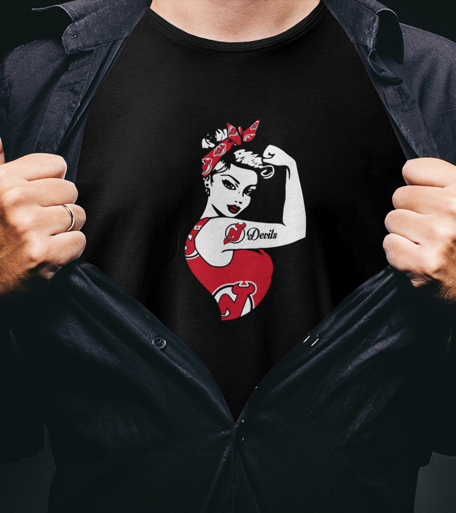 New Jersey Devils Unbreakable Strong Girl Devils Tattoo Iconic T-Shirt