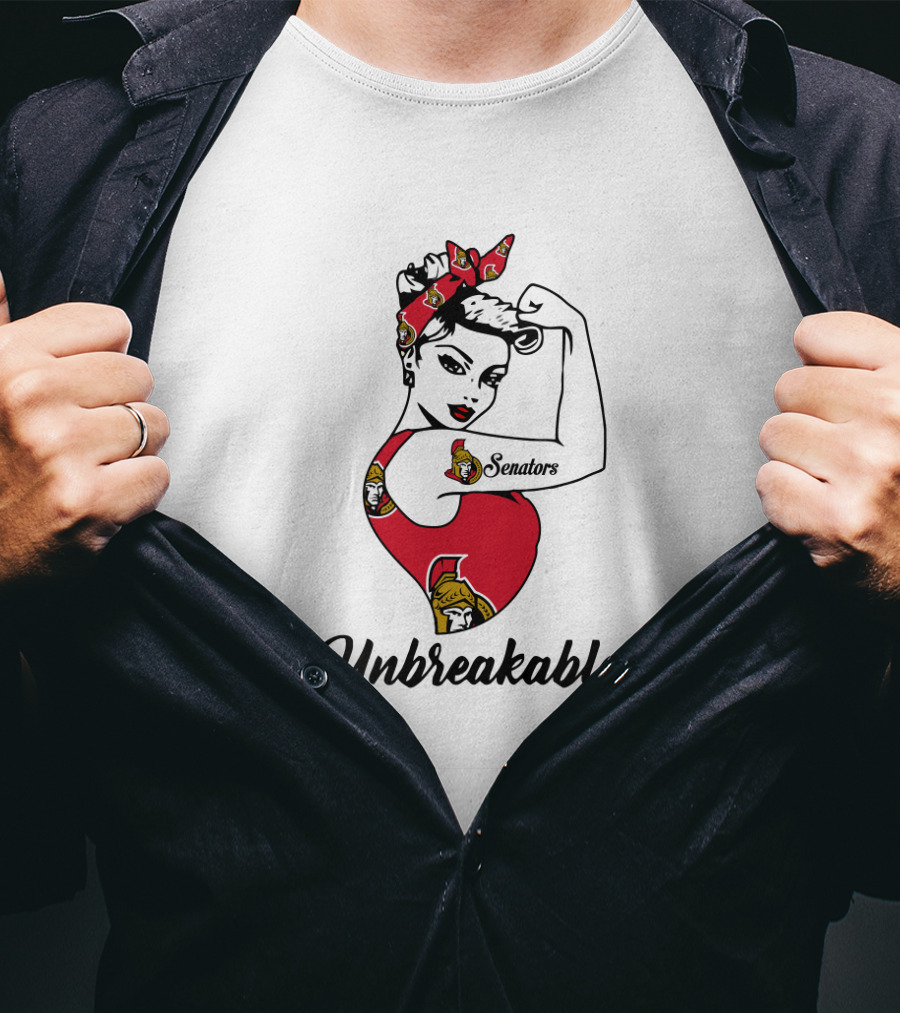 Unbreakable Strong Girl Ottawa Senators T-Shirt