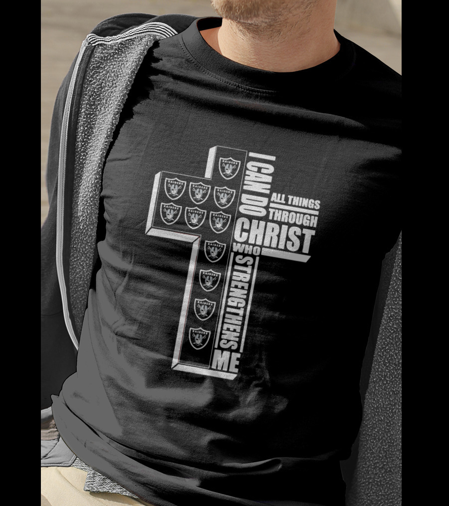 I Can Do All Things Through Christ Who Strengthens Me Raiders Cross T-Shirt