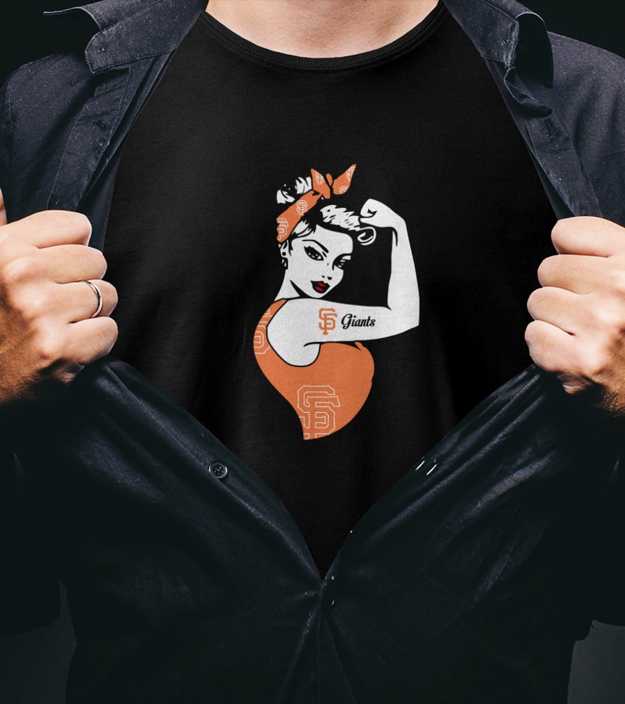 San Francisco Giants Unbreakable Strong Girl Tattoo T-Shirt