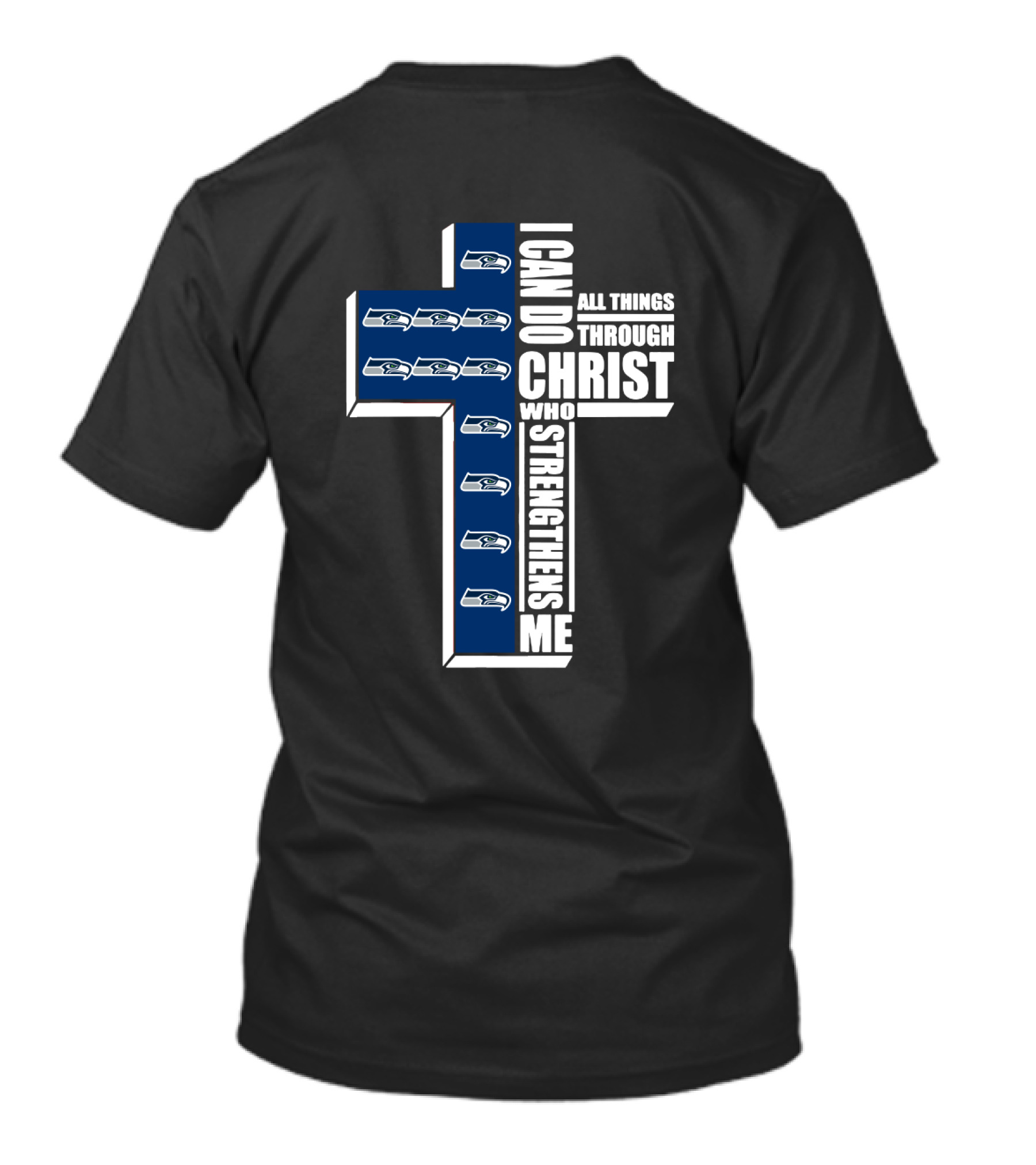 Seahawks I Can Do All Things Through Christ Who Strengthens Me Cross T-Shirt