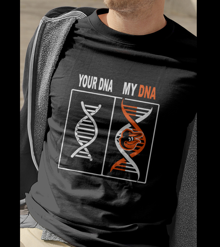 Baltimore Orioles DNA With Iconic Logo Design Comparison T-Shirt