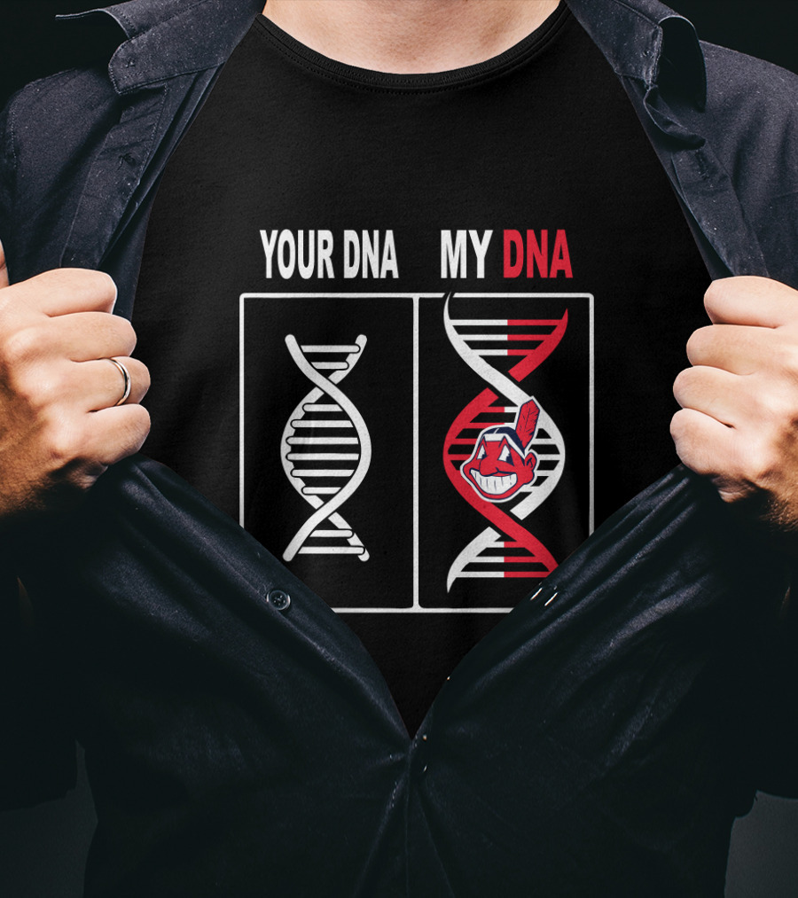 Your DNA My DNA Cleveland Indians Logo Integration T-Shirt