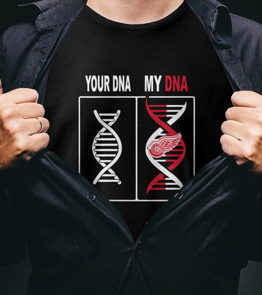 Your DNA My DNA Detroit Red Wings Logo Identity T-Shirt