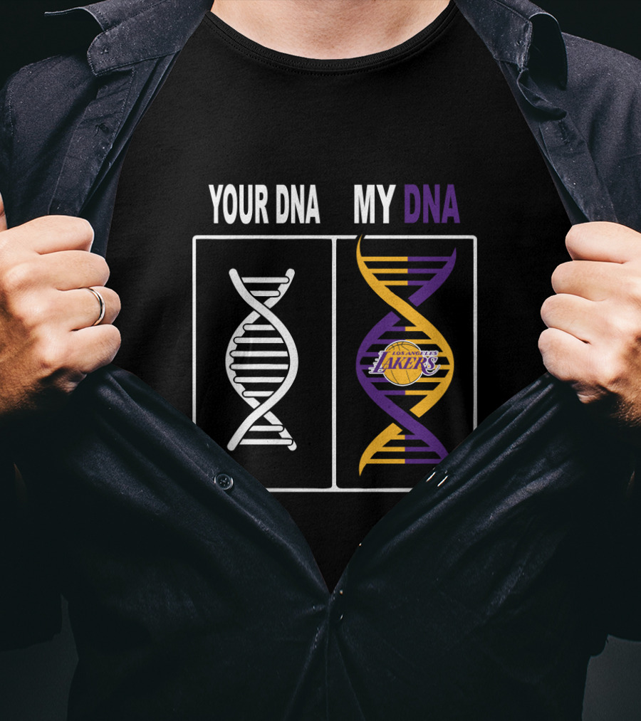 Your Dna My Dna Los Angeles Lakers Fan Symbolic Dna Double Helix T-Shirt