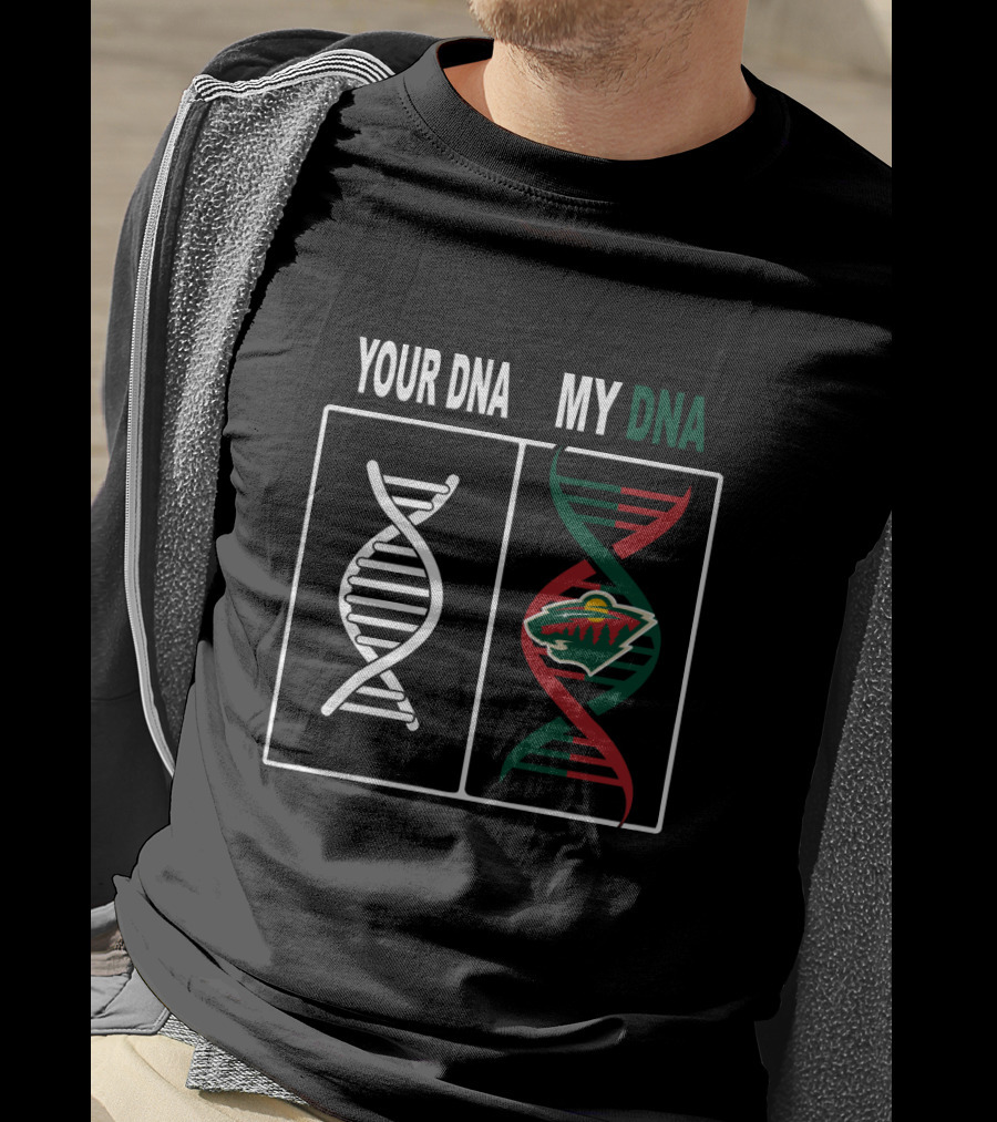 Your DNA My DNA Minnesota Wild Hockey Team Fan Logo T-Shirt