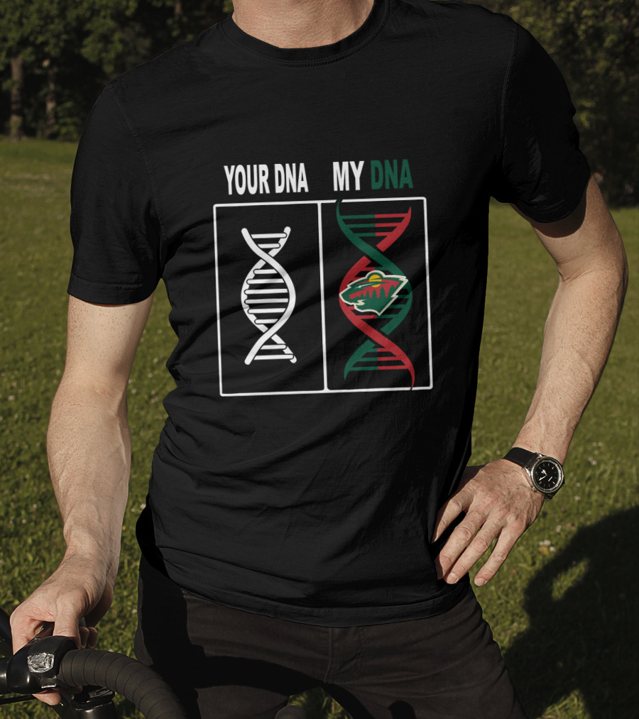 Your DNA My DNA Minnesota Wild Hockey Team Fan Logo T-Shirt