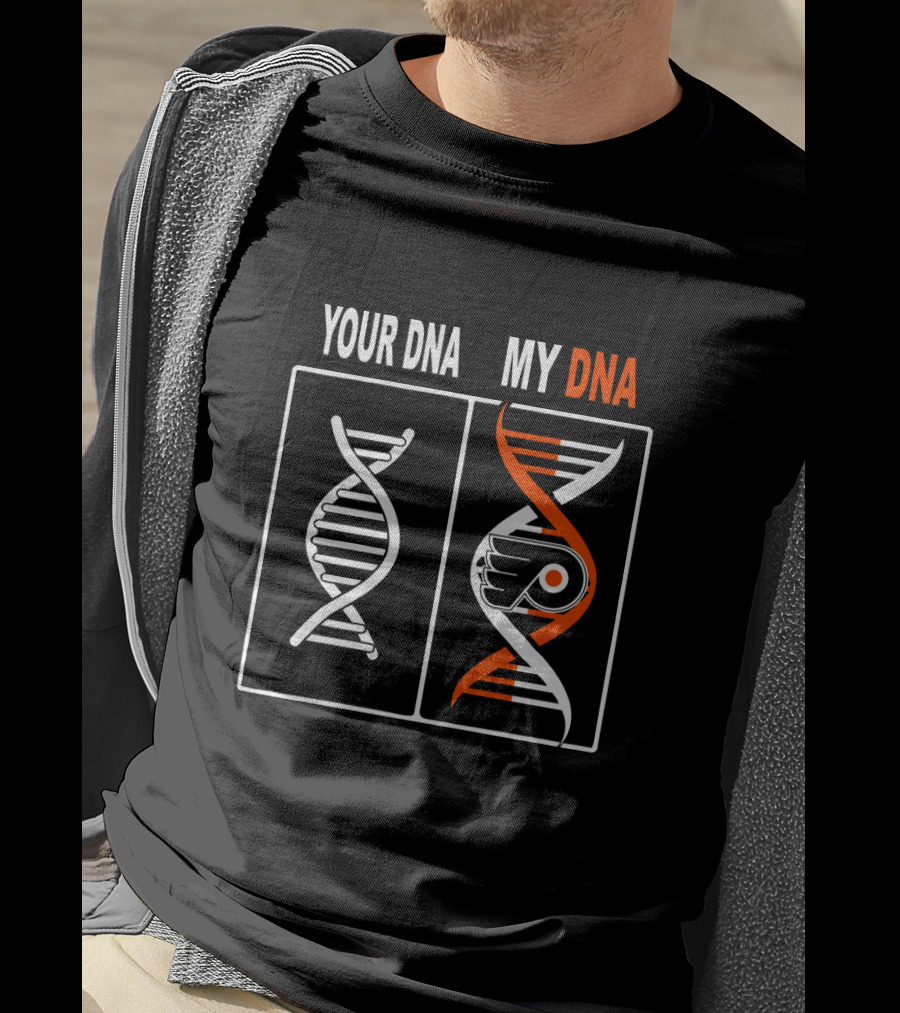 Your DNA My DNA Philadelphia Flyers Hockey Fan Logo Representation T-Shirt