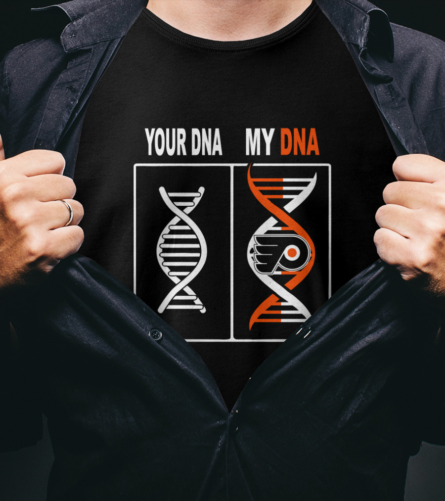Your DNA My DNA Philadelphia Flyers Hockey Fan Logo Representation T-Shirt