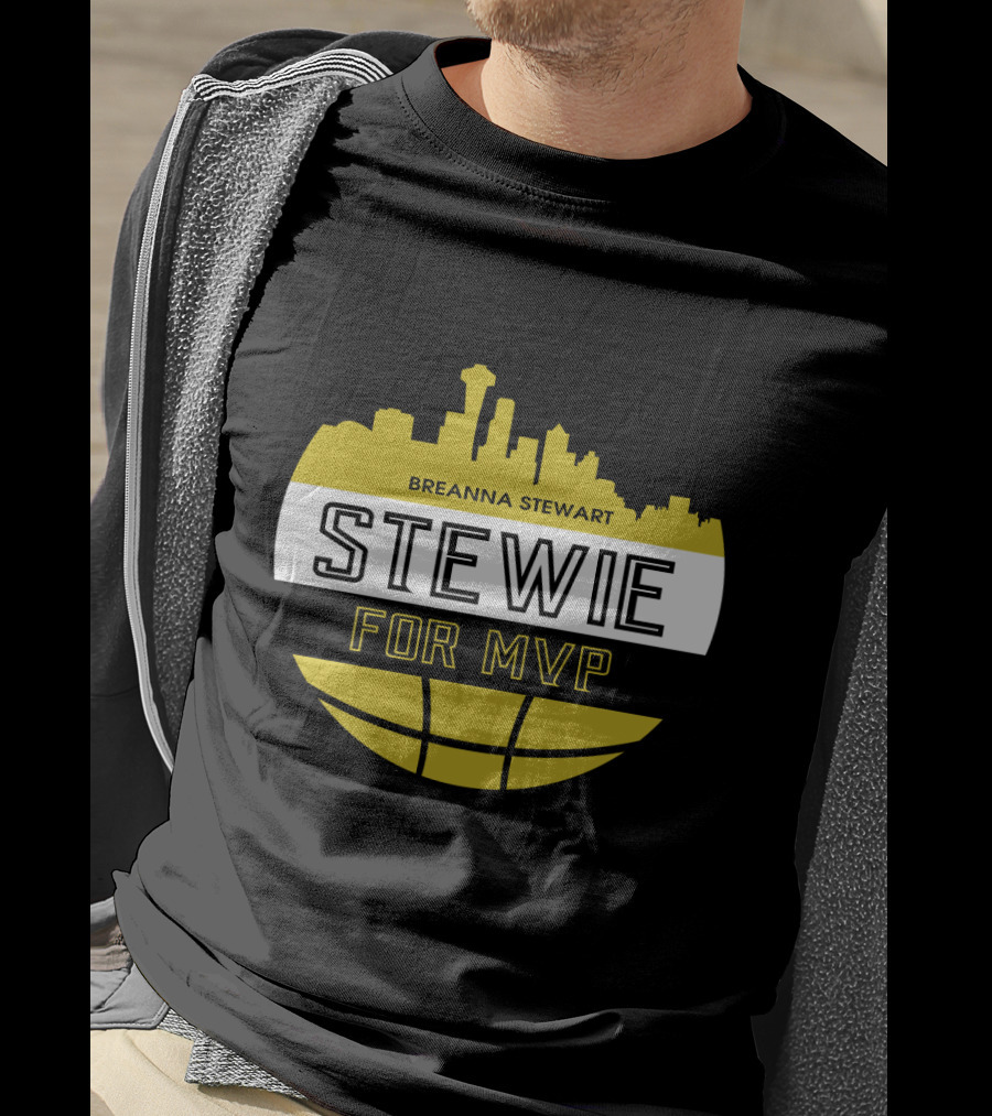 Breanna Stewart Stewie For MVP Seattle Skyline Basketball Fan T-Shirt