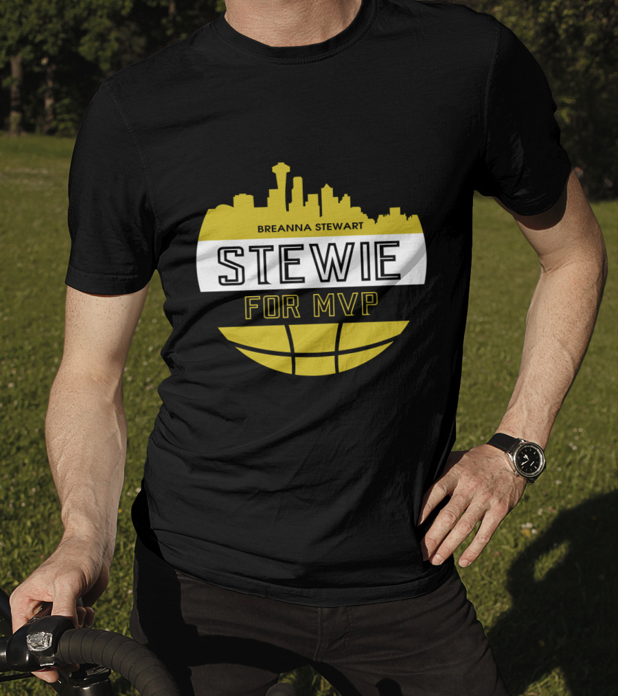 Breanna Stewart Stewie For MVP Seattle Skyline Basketball Fan T-Shirt