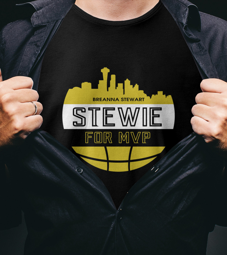Breanna Stewart Stewie For MVP Seattle Skyline Basketball Fan T-Shirt