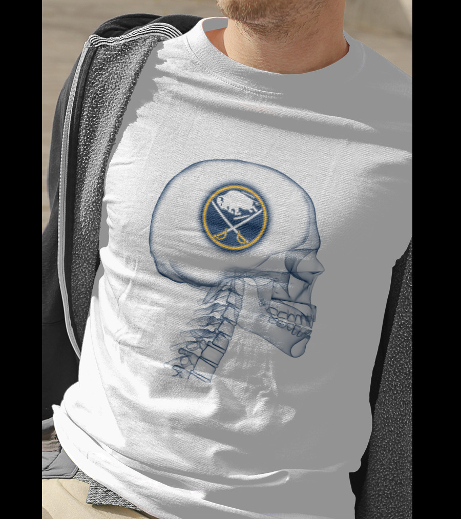 Buffalo Sabres Logo Inside Skull T-Shirt