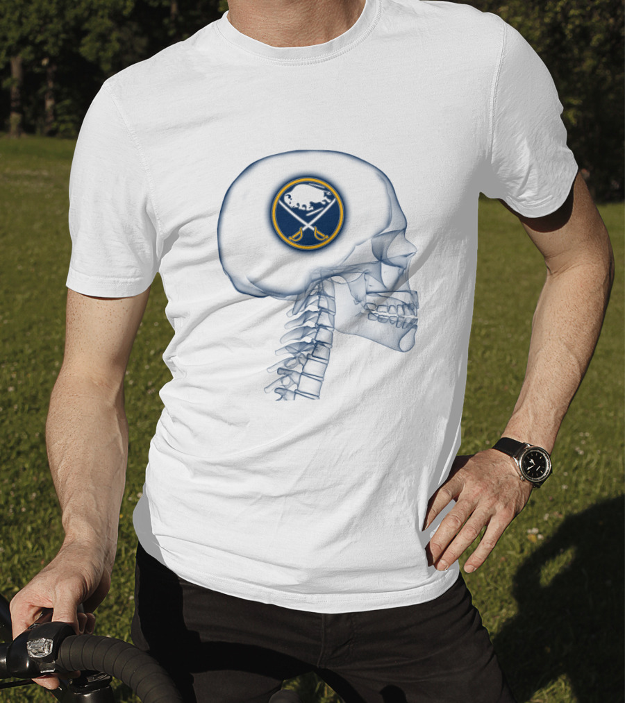 Buffalo Sabres Logo Inside Skull T-Shirt