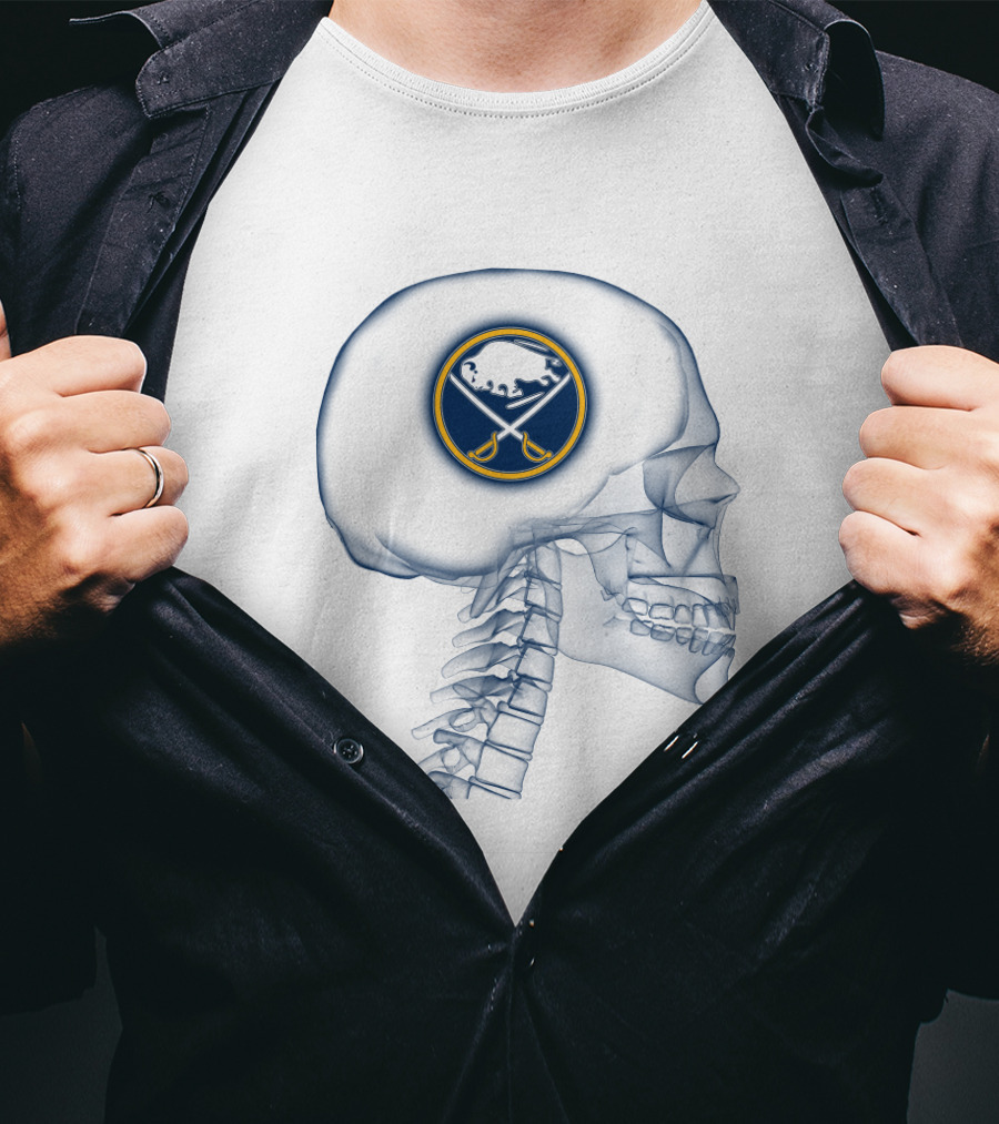 Buffalo Sabres Logo Inside Skull T-Shirt