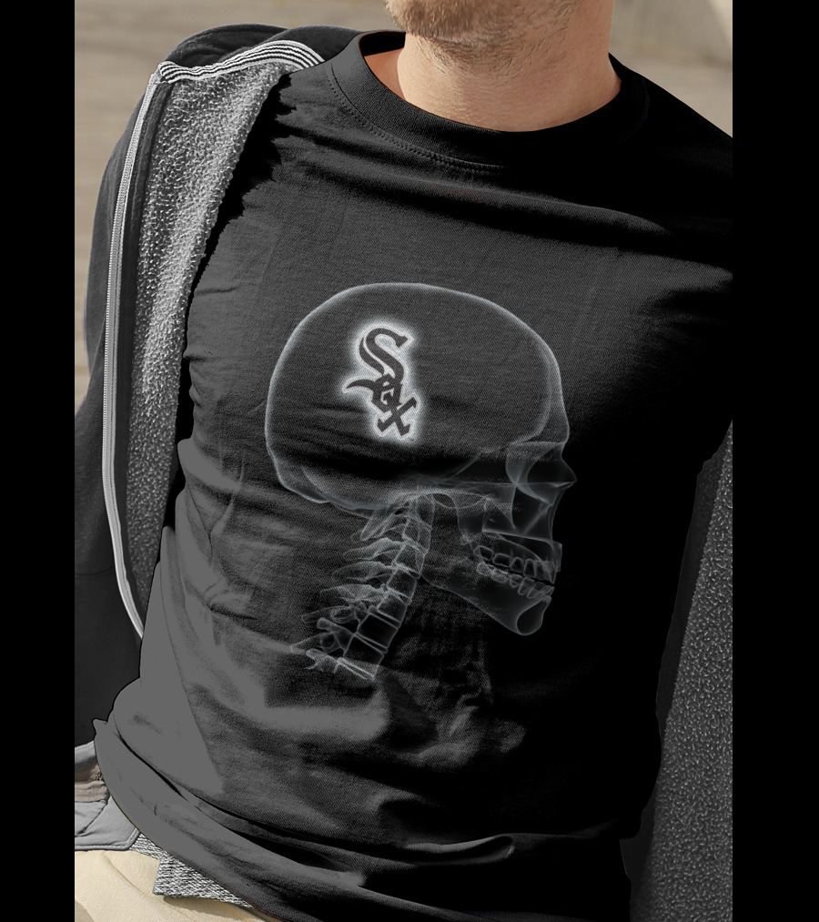 Chicago White Sox Logo Embedded In Skull X-Ray T-Shirt