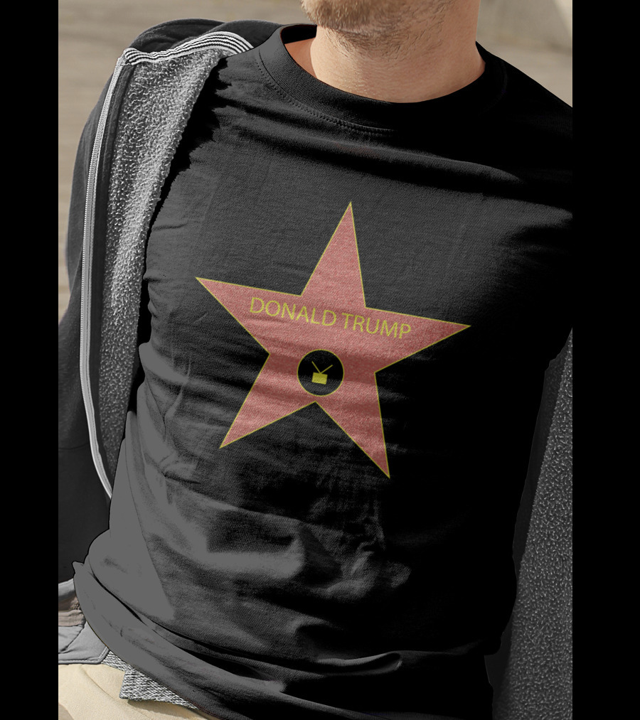 Hollywood Walk Of Fame Donald Trump Star With Television T-Shirt