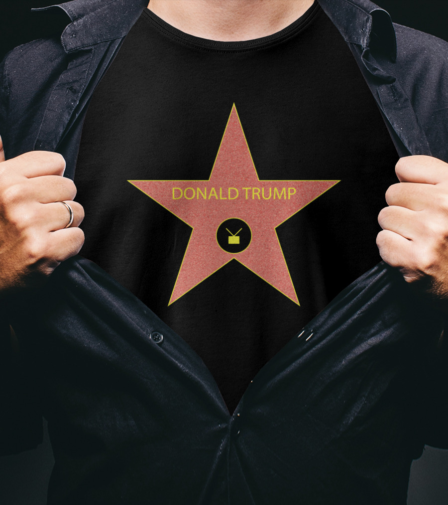 Hollywood Walk Of Fame Donald Trump Star With Television T-Shirt