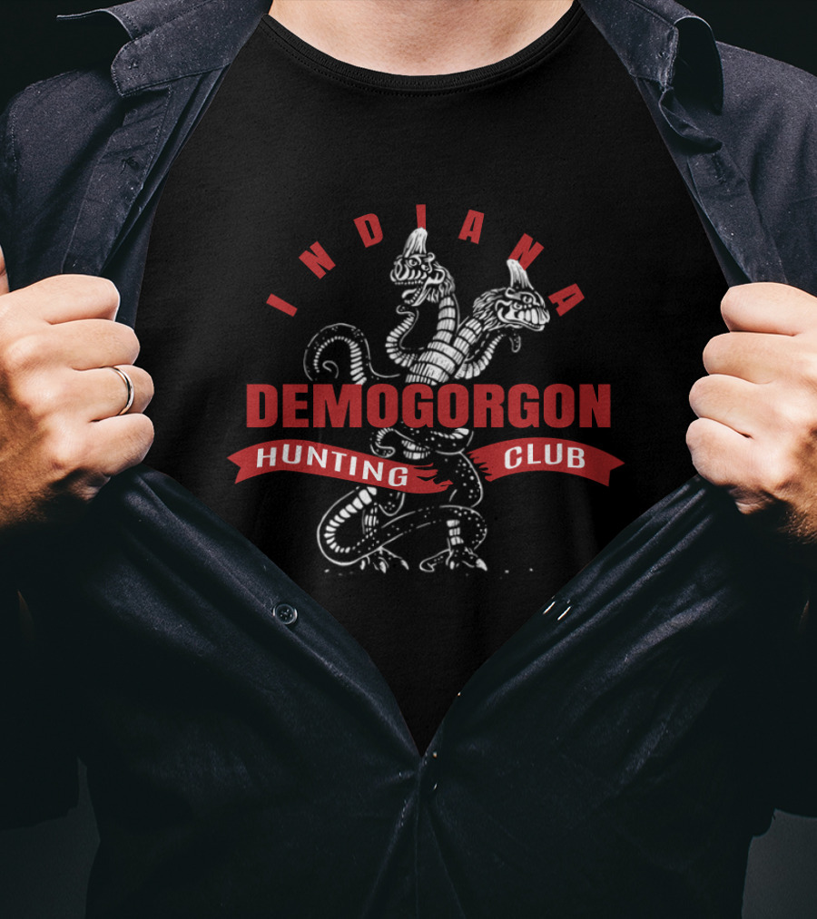 Indiana Demogorgon Hunting Club IN Stranger Things Fans T-Shirt