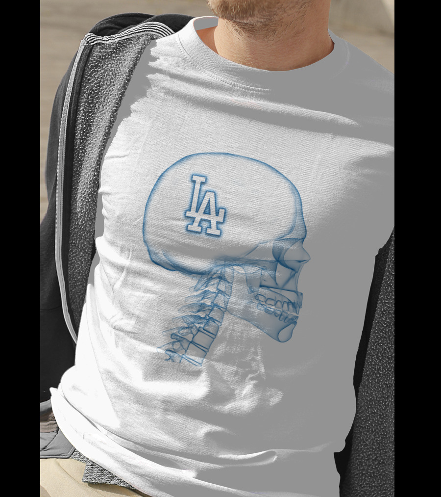 Los Angeles Dodgers LA Logo Brain X-Ray T-Shirt