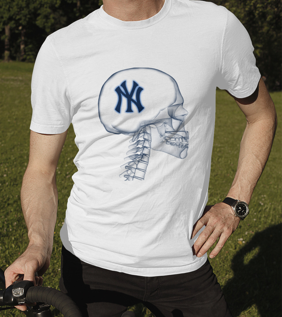 New York Yankees Logo Inside Skull X-Ray Brain T-Shirt