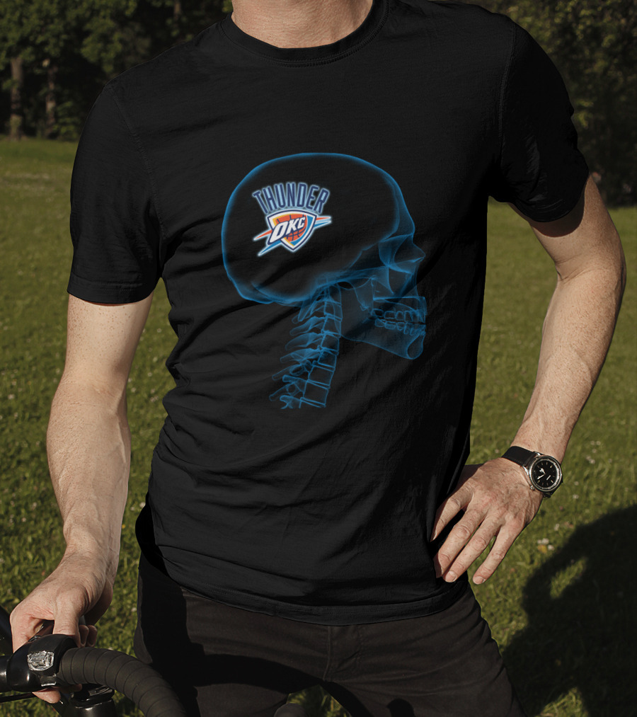 Oklahoma City Thunder Brain Skull Halloween T-Shirt