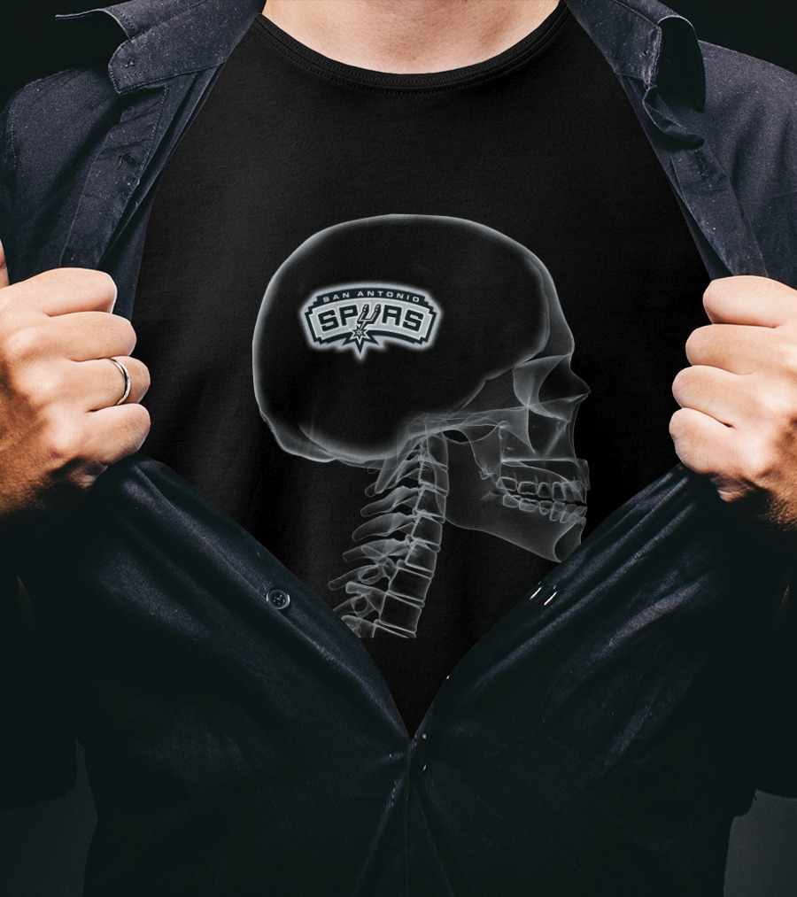 San Antonio Spurs Skull Brain Halloween Theme T-Shirt