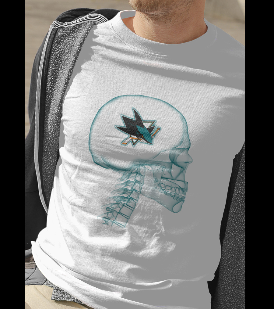 San Jose Sharks Logo Inside X-Ray Brain Concept T-Shirt