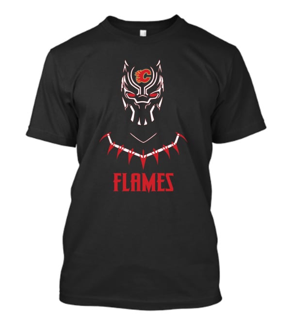 Black Panther Flames Calgary Fans T-Shirt