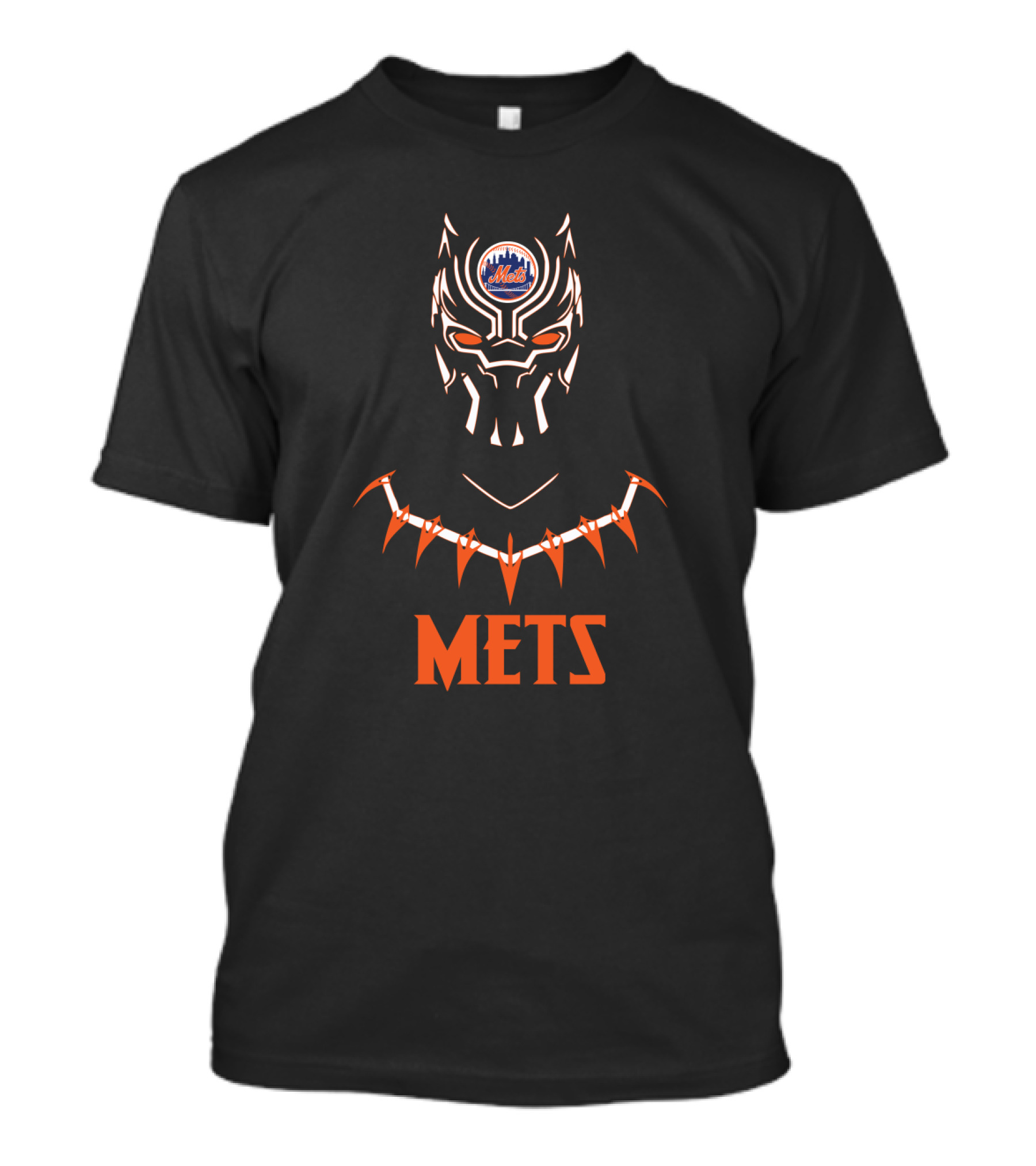 Black Panther New York Mets Fan Mask T-Shirt