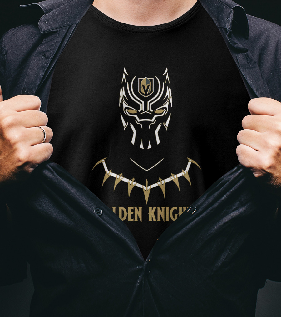 Golden Knights Black Panther Helm Symbol Collaboration T-Shirt