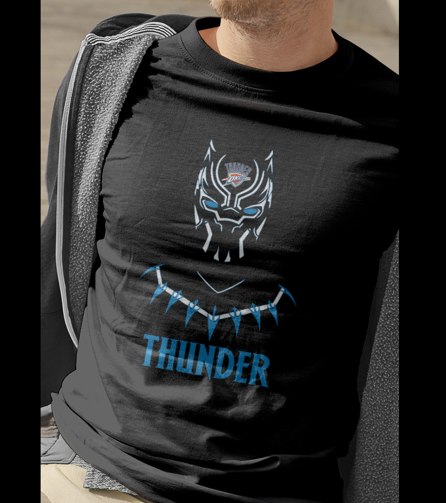 Okc Thunder Black Panther Fan T-Shirt