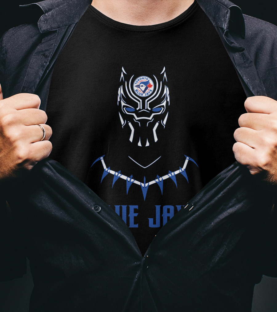 Toronto Blue Jays Fan Mask With Black Panther Style T-Shirt